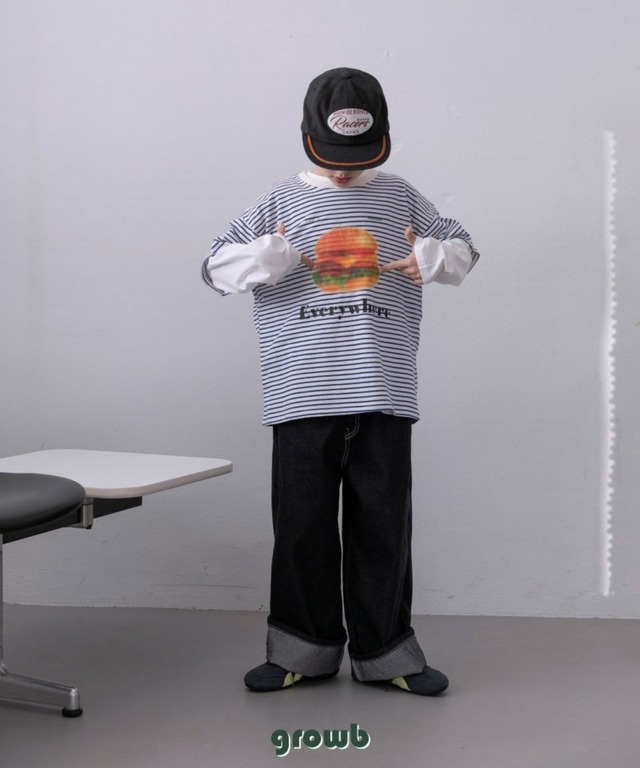 《送料無料》予約:ハンバーガーT半袖【growb】※ジュニアサイズ