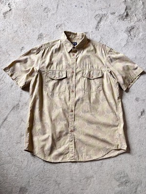 00s OLD STUSSY/Camouflage print S/S Shirt/USA製/紺タグ/L/デジカモ柄半袖シャツ/カモフラージュ/カ－キ/ステュ－シ－/オ－ルドステューシー
