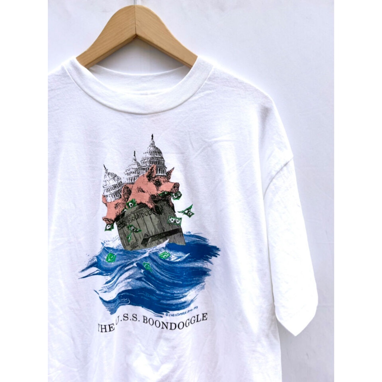 90s "DEAD STOCK"  THE U.S.S. BOONDOGGLE Art Tee MADE IN USA  Size XL