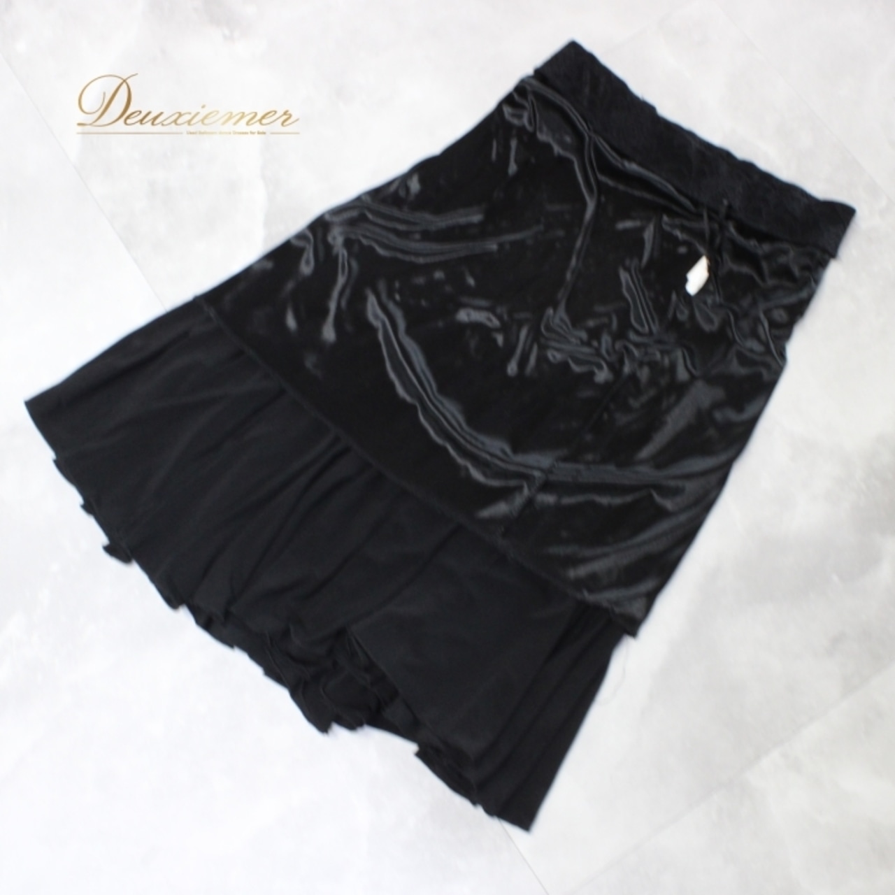 社交ダンス 衣装 スタンダード スカート レッスンウェア レディース 花柄 黒 ラインストーン レース ブラック系 練習着 フォーマル 上品 クラシック ブラック 気品 繊細 シック 印象 伸縮性 ポリエステル