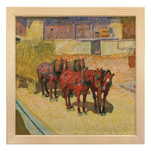 [額縁付き] 太陽の下の馬 ジョヴァンニ・ジャコメッティ アートポスター 223×223mm 天然木 ポスターフレーム 木製 絵画 名画 日本製 APFS114