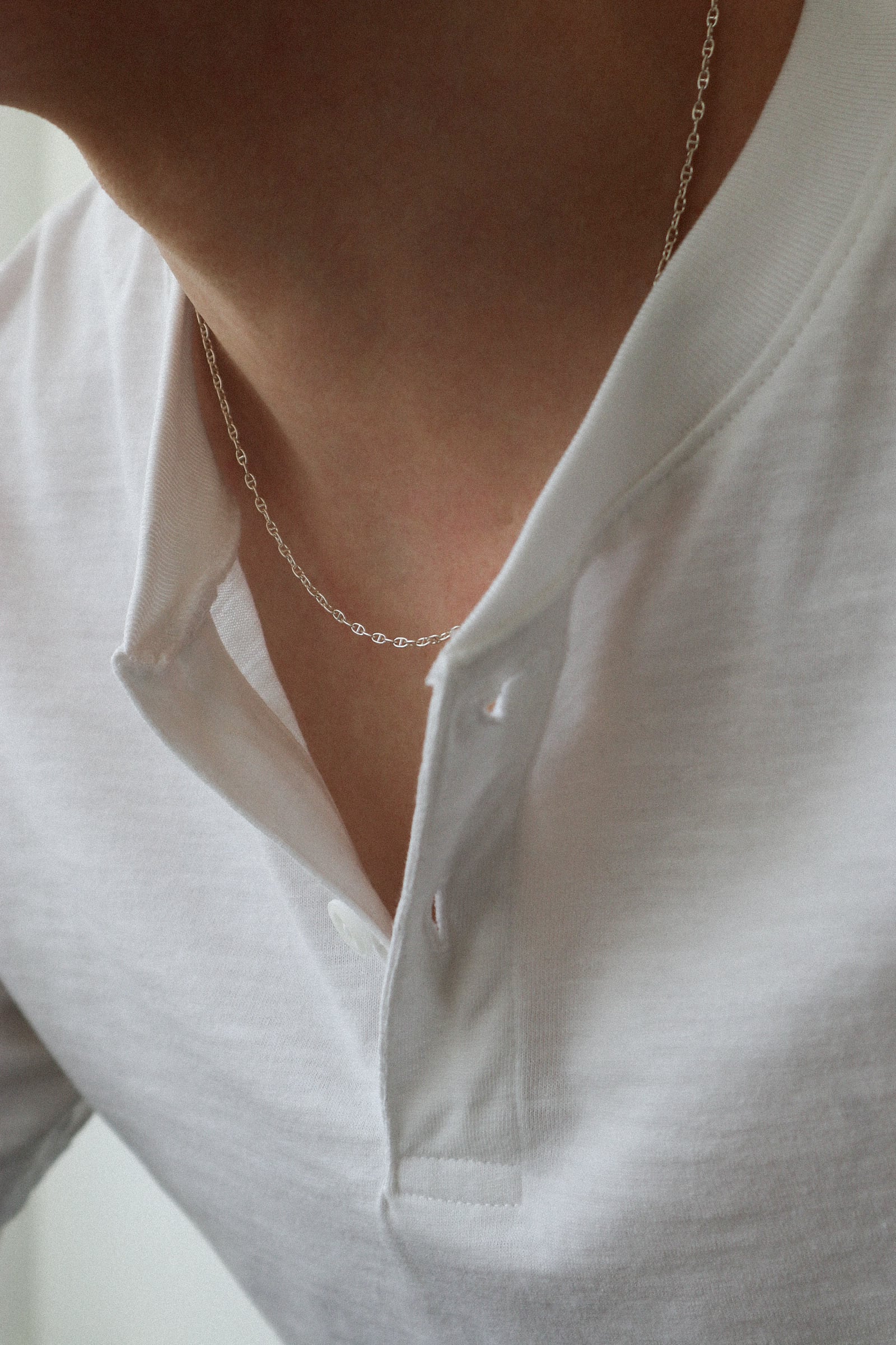 Silver925 Anchor Short Necklace “Aube Link” | naute