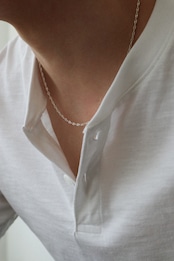Silver925 Anchor Short Necklace “Aube Link”