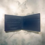 TOURRECORD 二つ折り財布 ブッテーロ ブラック×ブルー