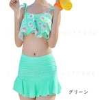 レディース水着 ビキニ セパレート フレアトップ 花柄 小花柄 スカート 体型カバー 着痩せ フリル スイムウェア かわいい ガーリー 大人可愛い ナチュラル 清楚系 スタイルアップ 太ももカバー 美脚効果  盛れる 海 プール ビーチ 旅行　w620 SB