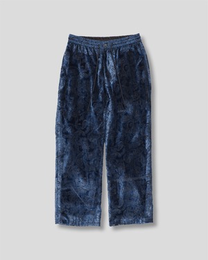 PAISLEY VELVET PANTS NAVY