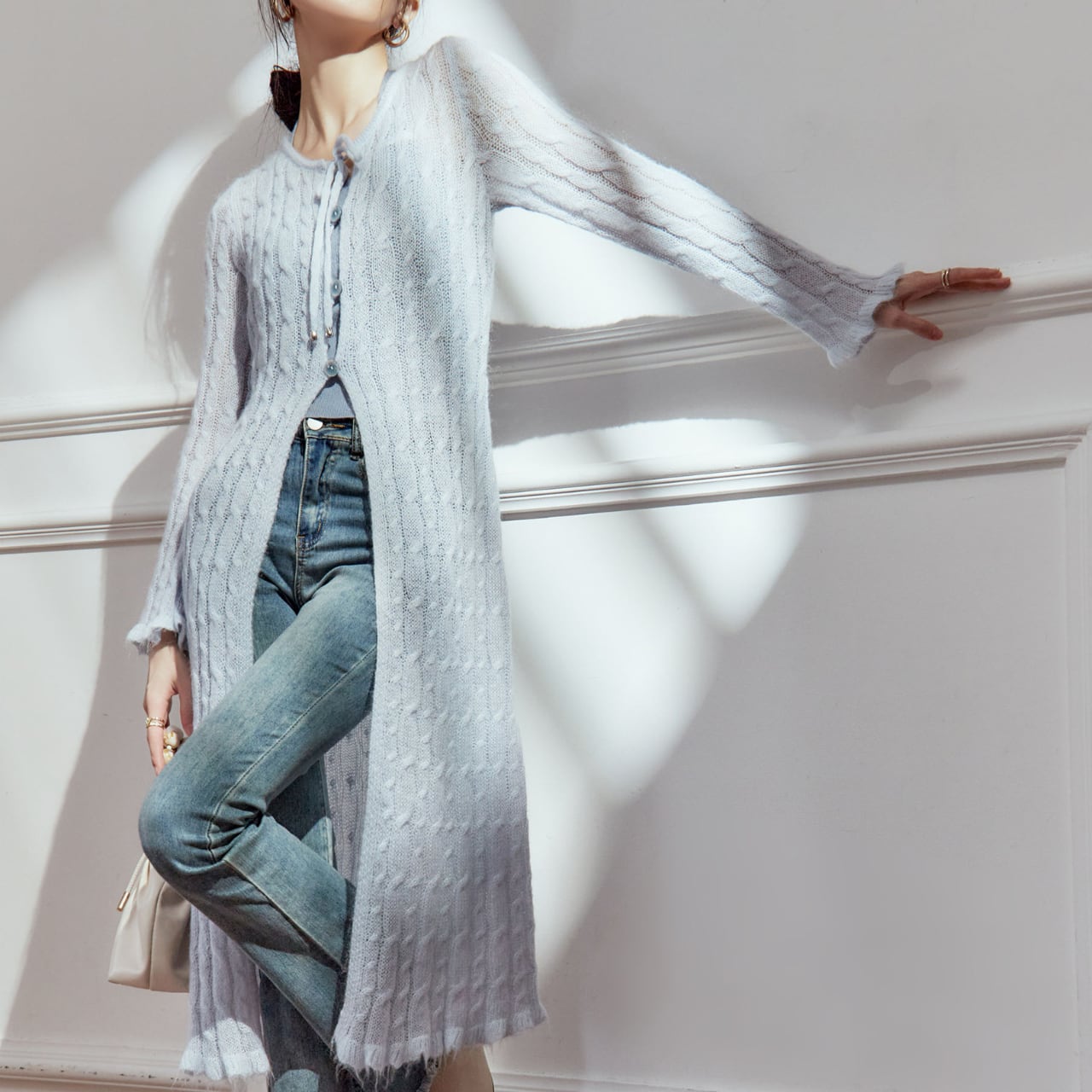 エアリーニット ロングカーディガン T070