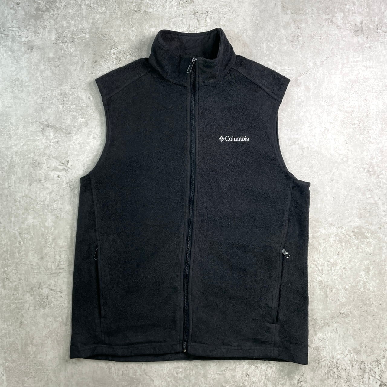 Columbia コロンビア フリースベスト メンズL 古着 黒【アウトドア