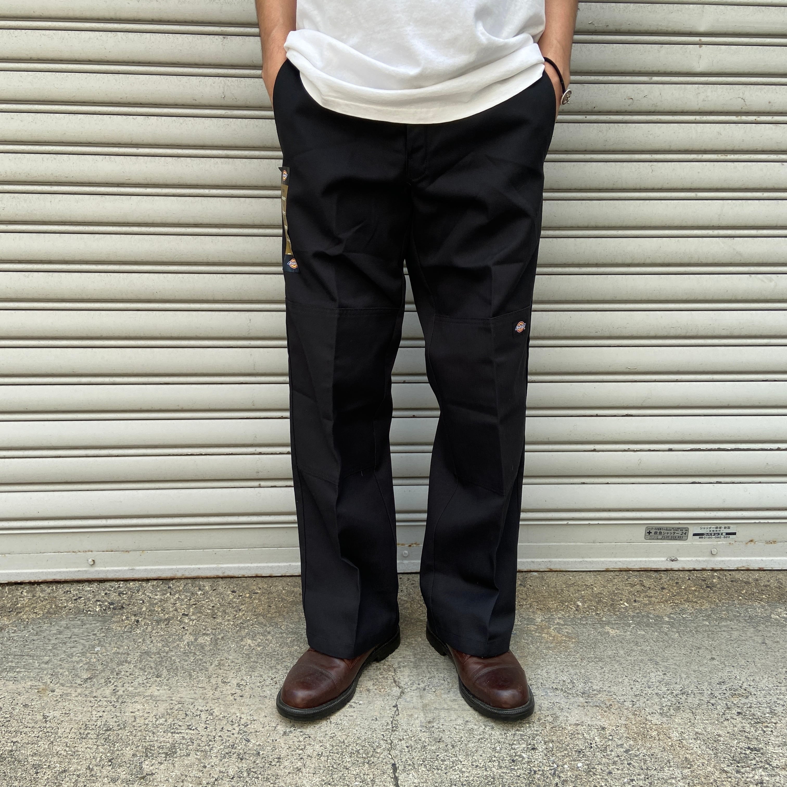 Dickies 未使用品 ダブルニーワークパンツ 黒 W30L30ルーズフィット