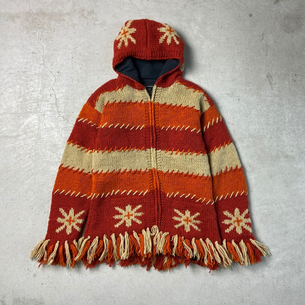 YETI CLOTHING CO. ウールニットパーカー フルジップ フリースライナー 