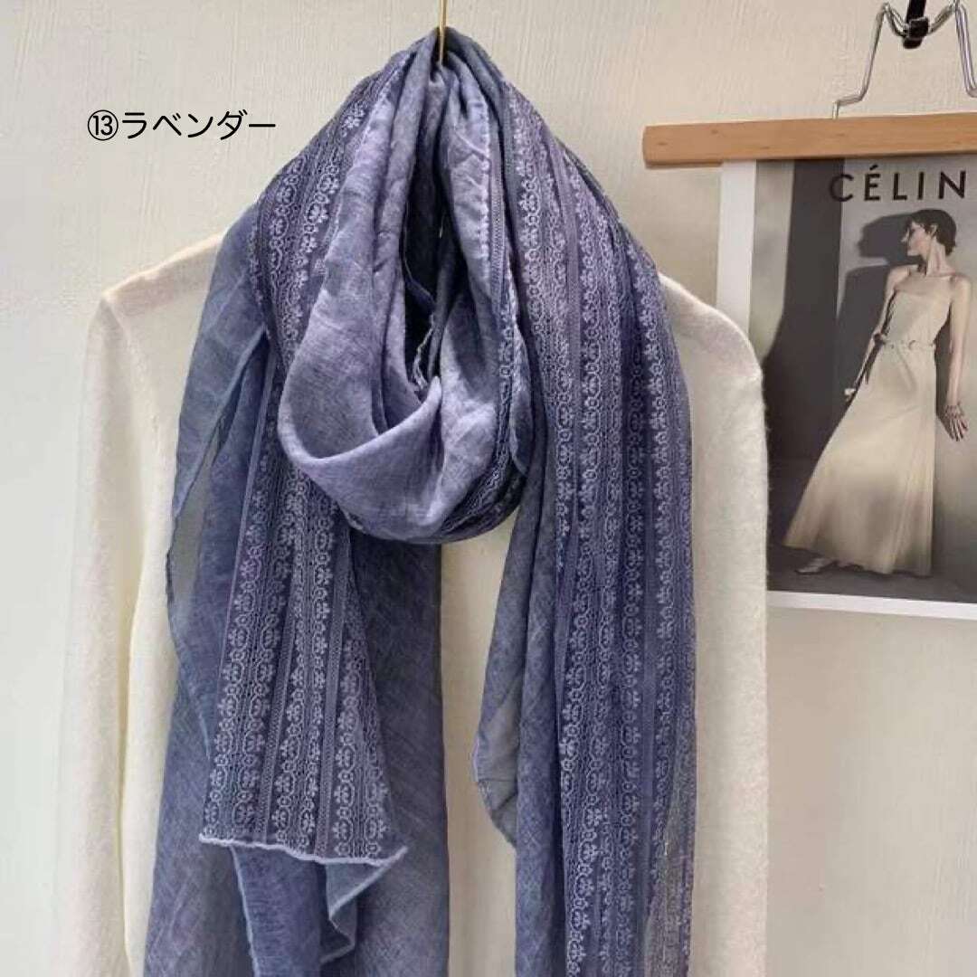 レースの大判ストール スカーフ 13col R FB12076 | Raglana レースの大判ストール スカーフ 13col R FB12076 | Raglana