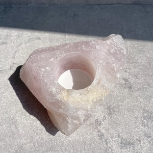 ローズクォーツキャンドルホルダー16◇Rose Quartz candle holder◇天然石・鉱物・パワーストーン