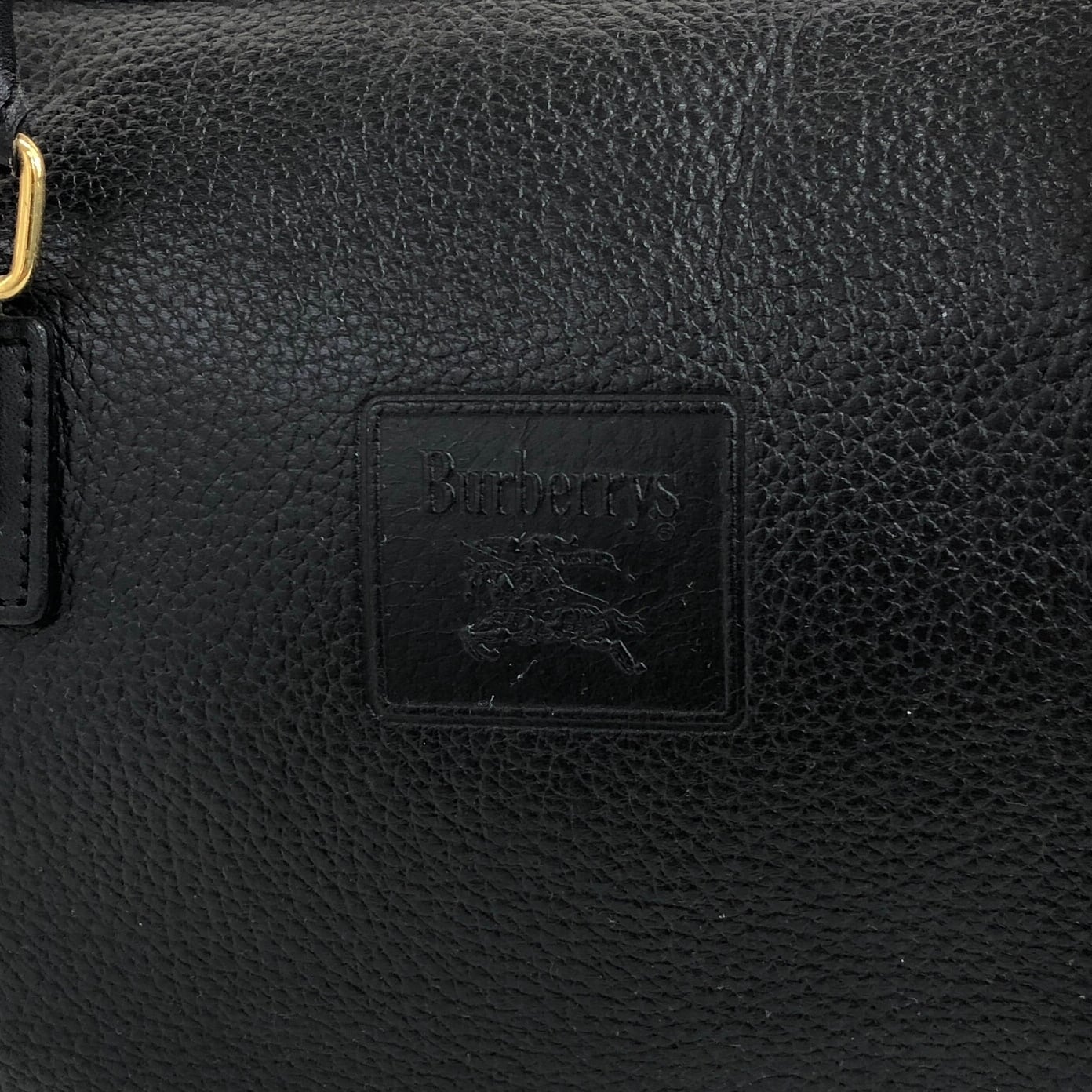 BURBERRY バーバリー ハンドバッグ ブラック ロゴ レザー ミニボストン