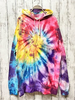 タイダイ染め Tie-dye プルオーバー フーディーメンズ  XXLサイズ  カラフル　スパイラル HD19-03