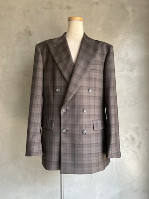 GEN IZAWA / W breasted tailored jacket "check"