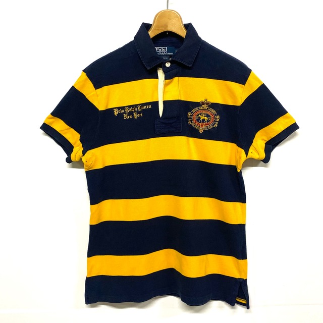 Ralph Lauren ラルフローレン ボーダー柄 半袖ラガーシャツ メンズM 