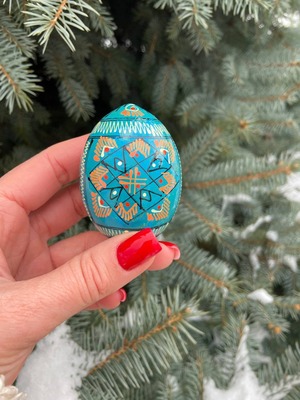 装飾用プィサンカ（イースターエッグ）with stand　コロミヤ博物館モデル