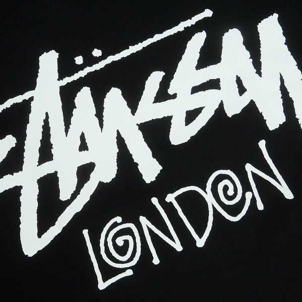 Size【L】 STUSSY ステューシー STOCK LONDON TEE BLACK ロンドン限定T