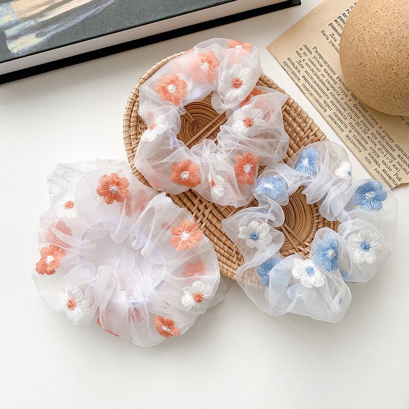 ブルー刺繍Flowerデザイン リング アクセサリー ピンク 大人ガーリー スウィート キュート カジュアル 指輪 フラワーデザイン ブラック・アイド・ピーズ1665043495