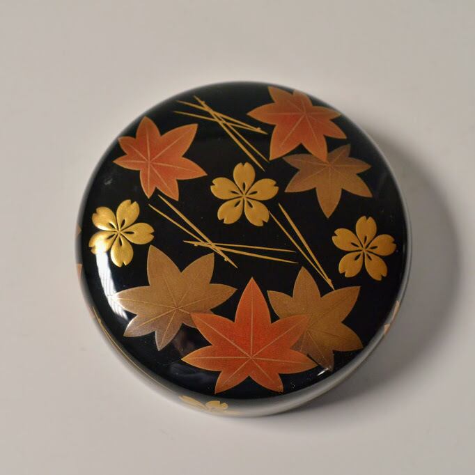 名工 加賀蒔絵師 高崎秋峰作 松蒔絵 木製棗 共箱 美品