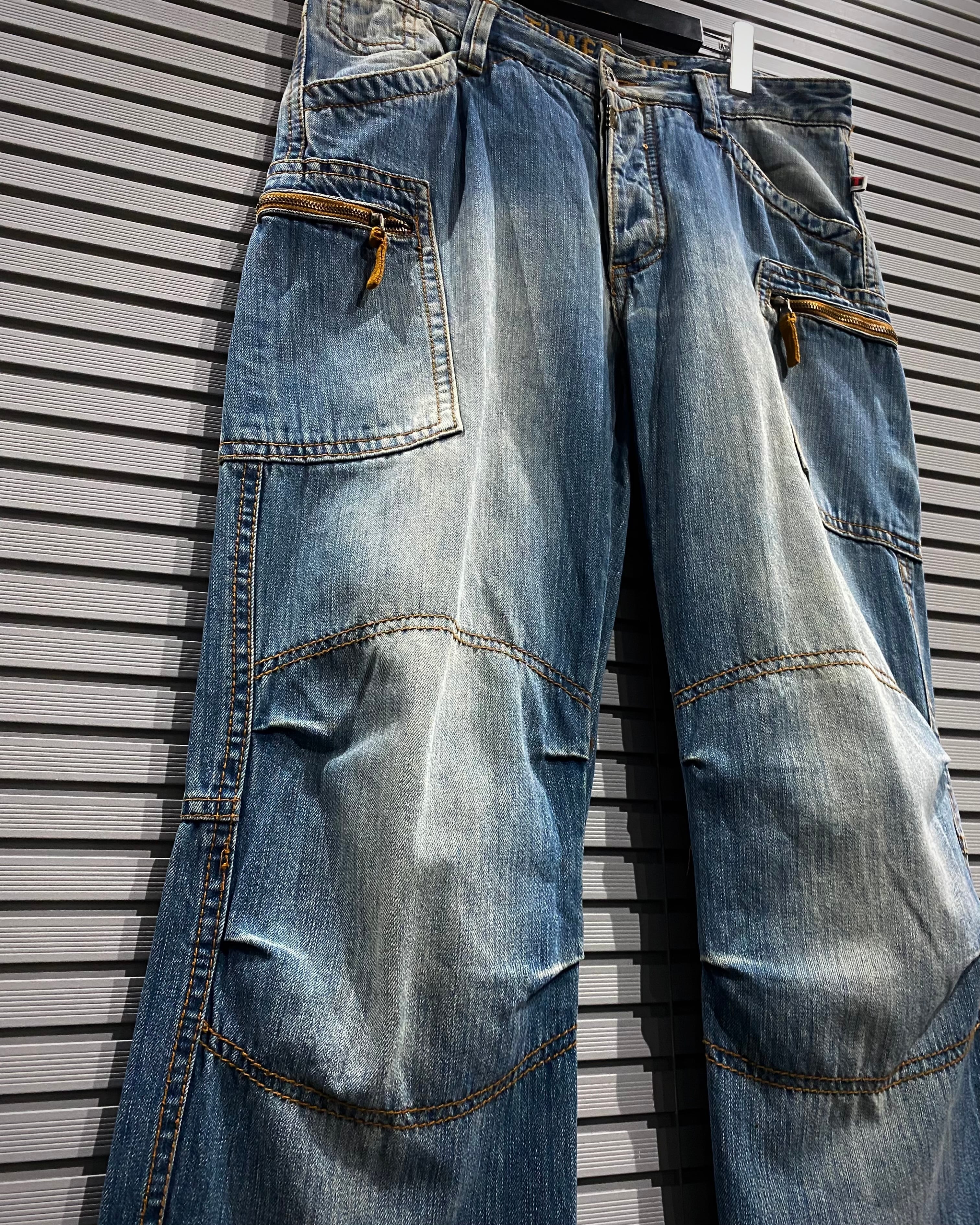 X VINTAGE】“TIMEZONE” Multiple Pocket Gimmick Loose Baggy Pants