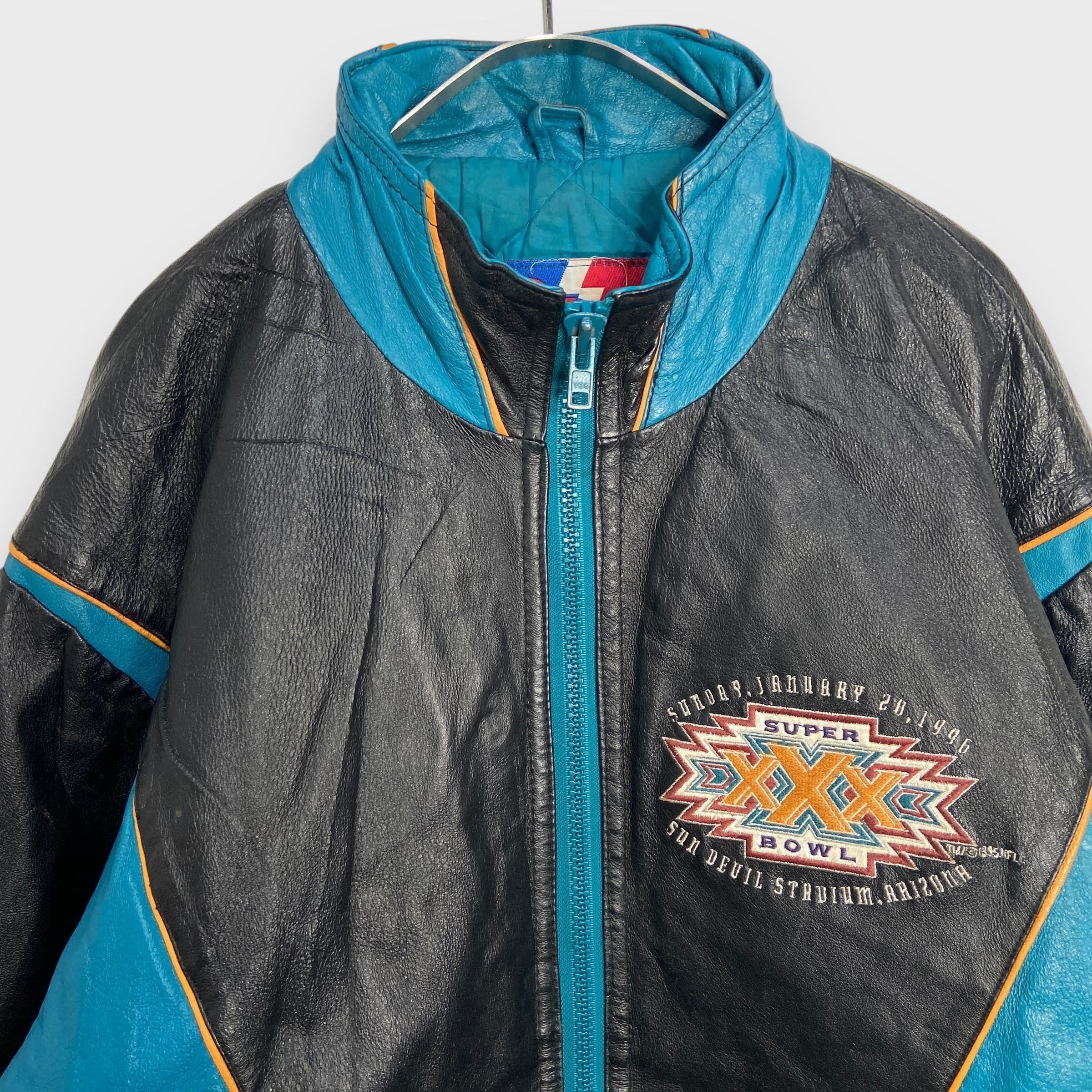 希少NFL ピッツバーグ スティーラーズ レザー スタジャン スーパーボウル M 90s PROPLAYER NFL スーパーボウル レザースタジャン 黒 M | 古着屋 Uan
