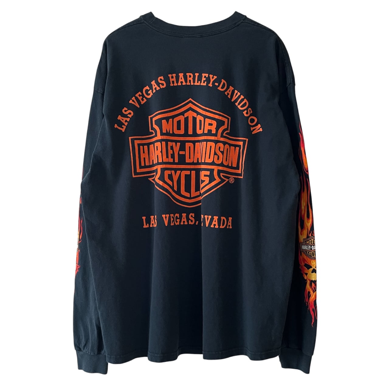 Harley Davidson 2002 Flaming Skull Long Sleeves Tee | Vintage High