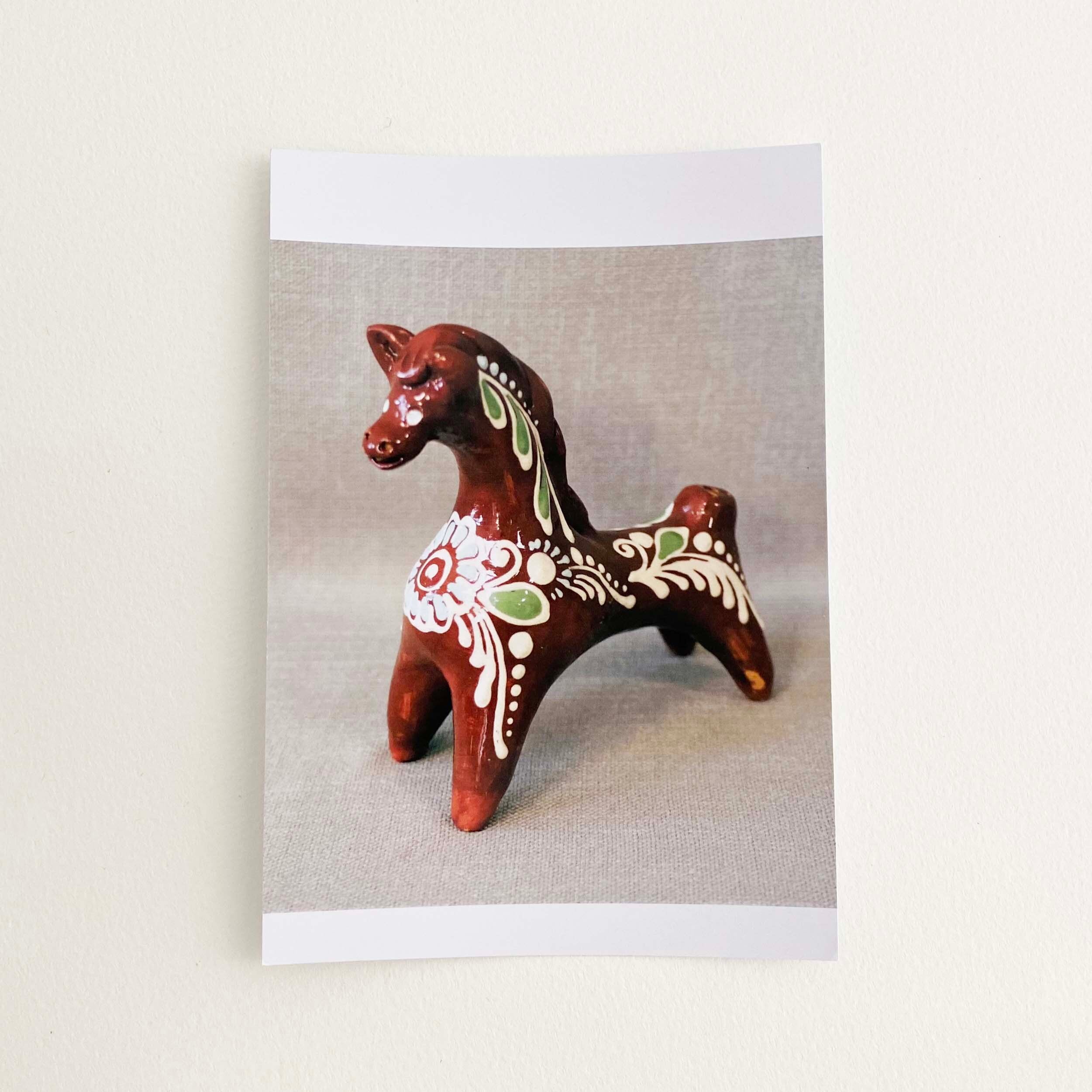 ウクライナ産 オピシュニャ土人形(馬 水色の目)