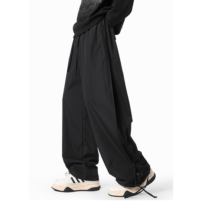 Outdoor Side Zipper Loose Straight Pants(MT1269)