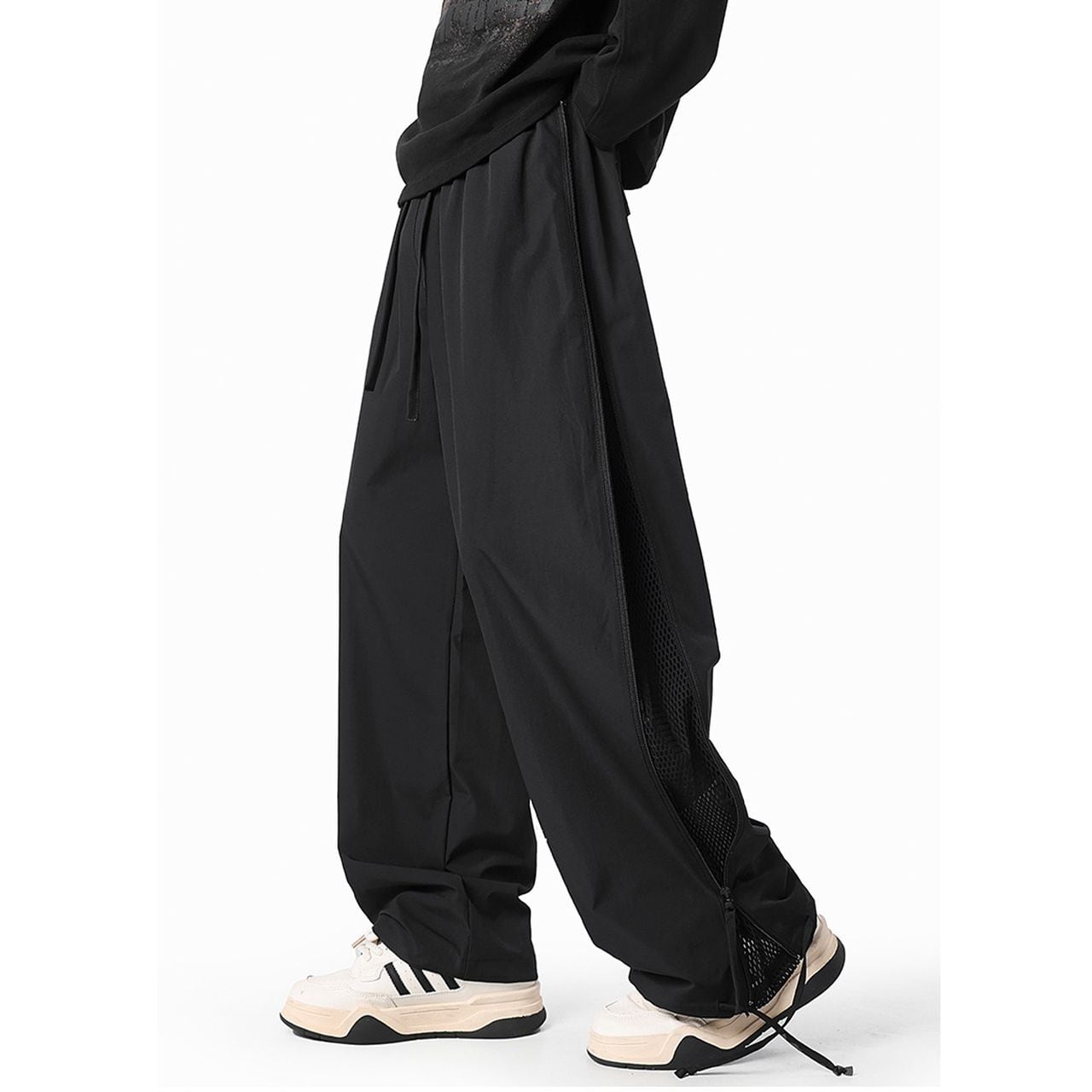 Outdoor Side Zipper Loose Straight Pants(MT1269)
