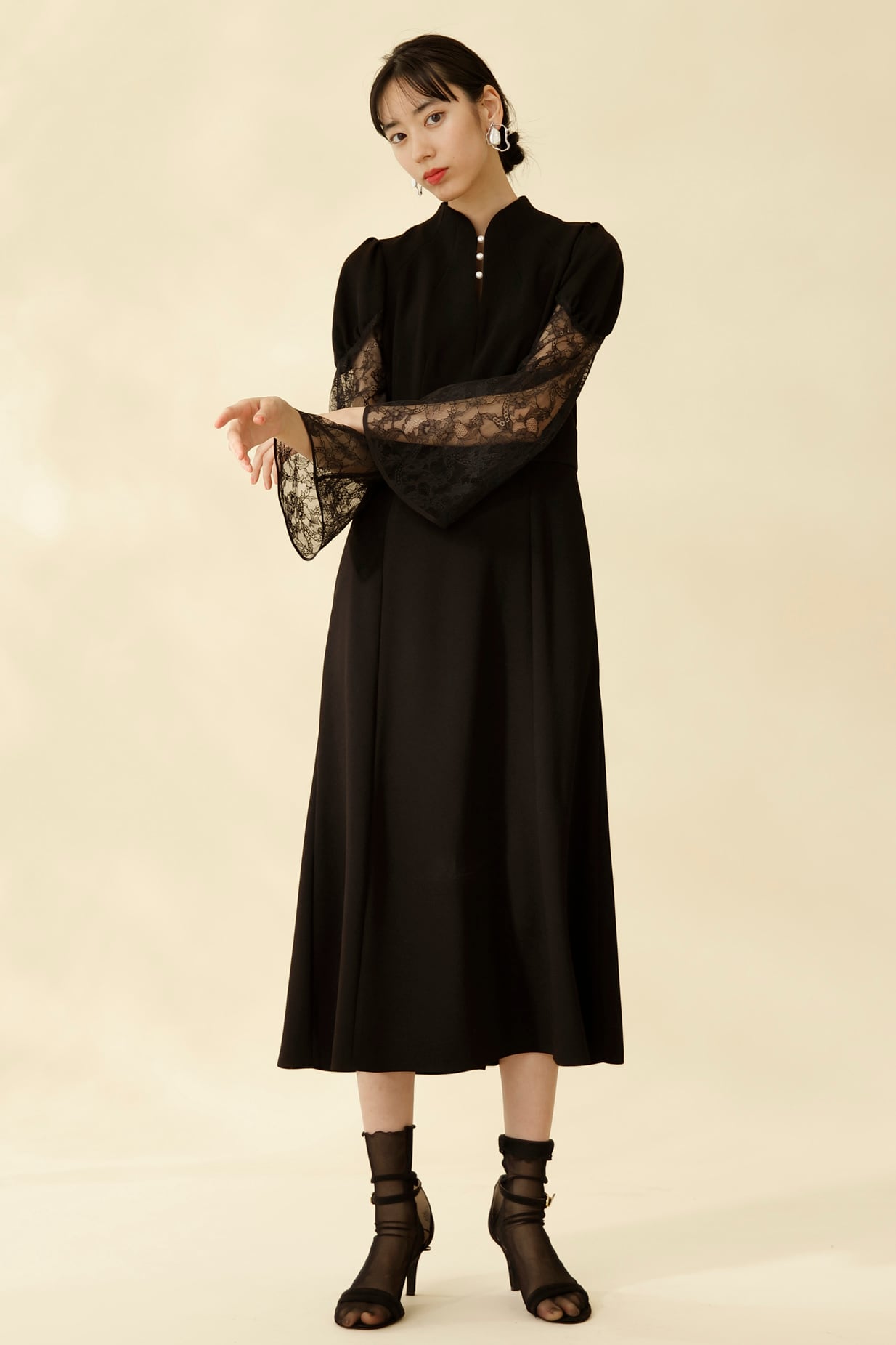 Pearl Mermaid Dress/Lace　BLACK | Arobe OFFICIAL ONLINE STORE