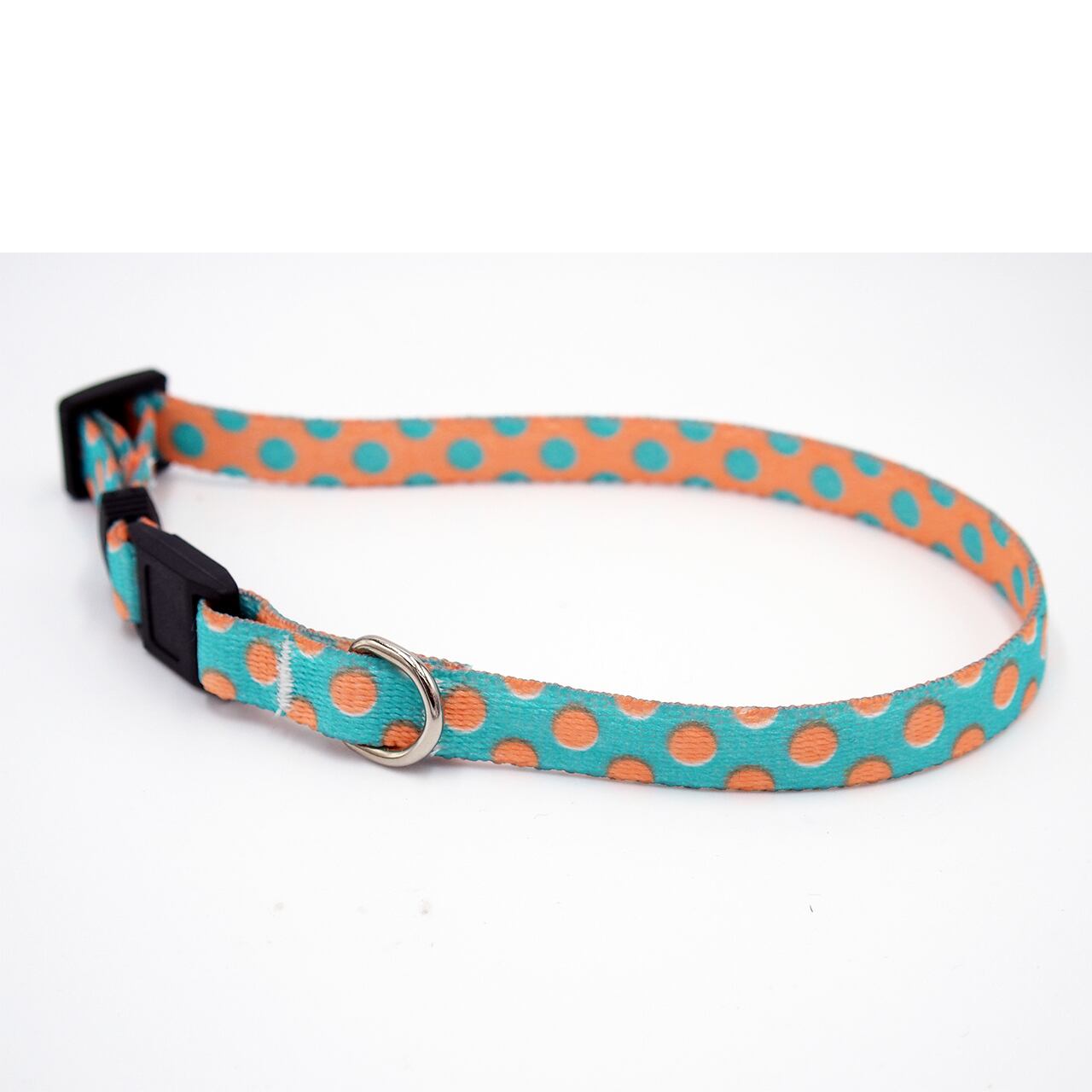猫さん用首輪　ブルー/メロン 水玉  - Yellow Dog Design