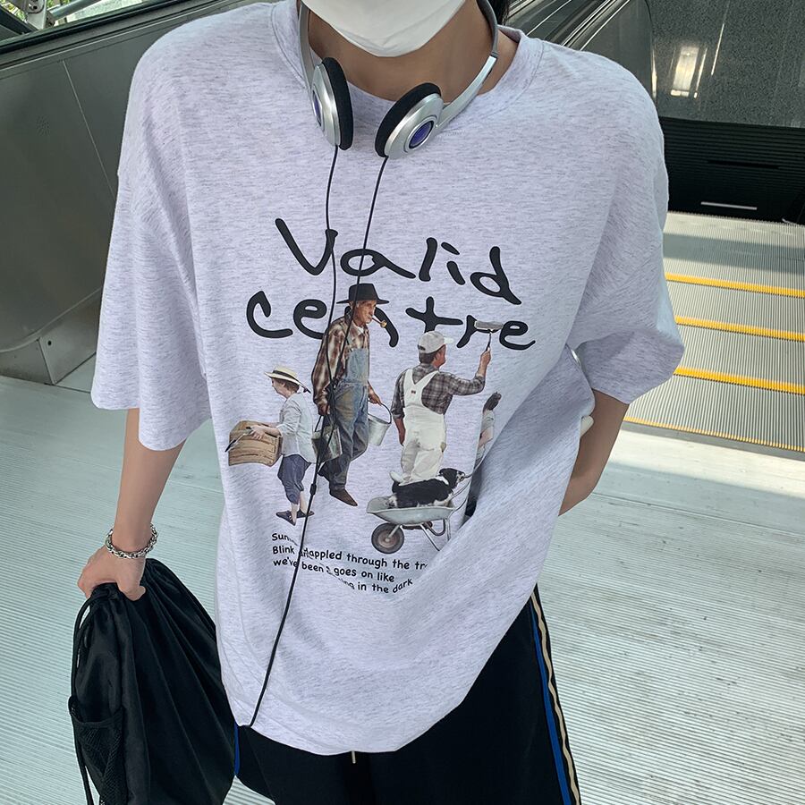 メンズ アメリカンレトロストリートの半袖tシャツ Nrtlq M シャツ