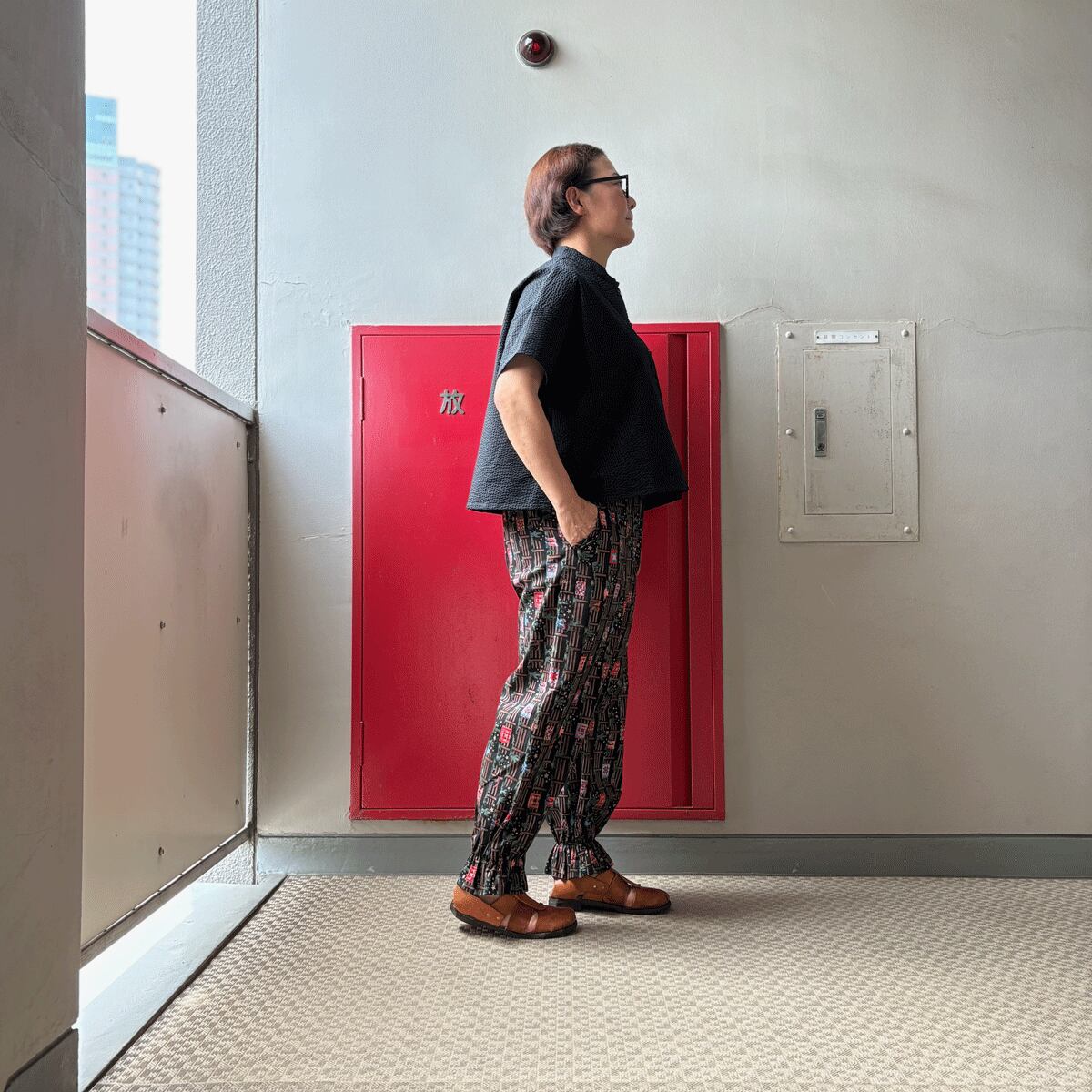 内田ミシン　リネンパンツ　ドロワーズ d77892035e27134b116e3e6b135d75