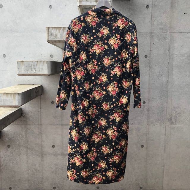 Vintage floral gown ヴィンテージ花柄ガウン 羽織コート BLK /1800052 | number12 powered by  BASE