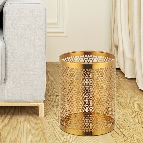 ゴールデンゴミ箱 ゴールドのクリエイティブゴミ箱 ステンレス鋼金属ゴミ箱 寝室 バスルーム リビング オフィス