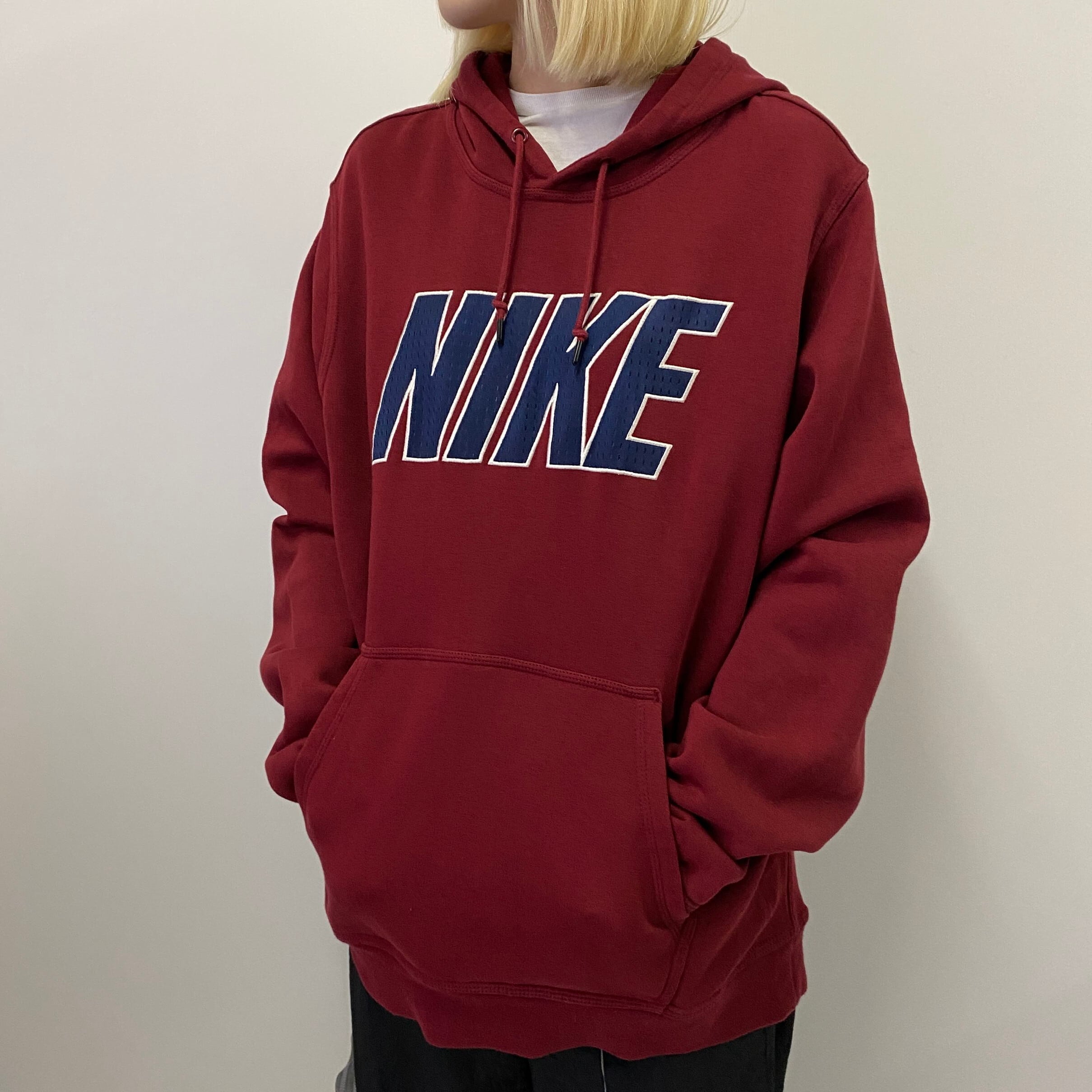 NIKE ナイキ ロゴ メッシュ 刺繍 スウェットパーカー メンズL 古着 レッド 赤【パーカー】【HA10】【P2000】 | cave  古着屋【公式】古着通販サイト