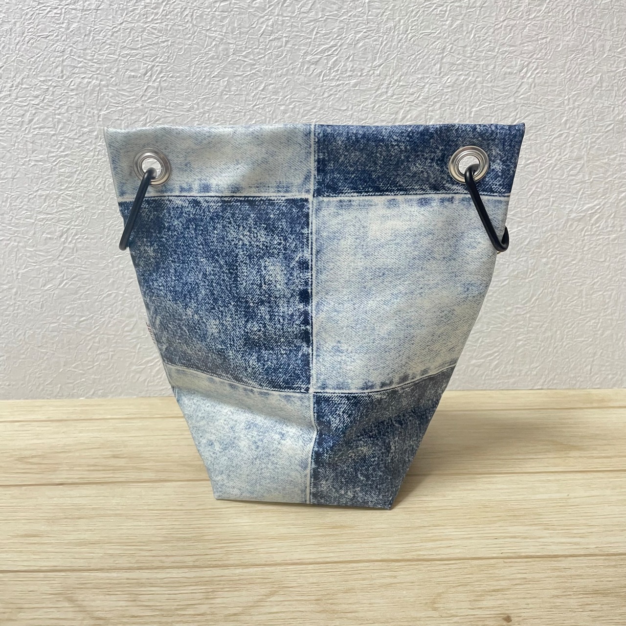 【Lサイズ】パッチワークデニム・Fホワイト|BIG消臭ポーチ★小型犬・多頭飼い〜中・大型犬 うんち回収 排泄