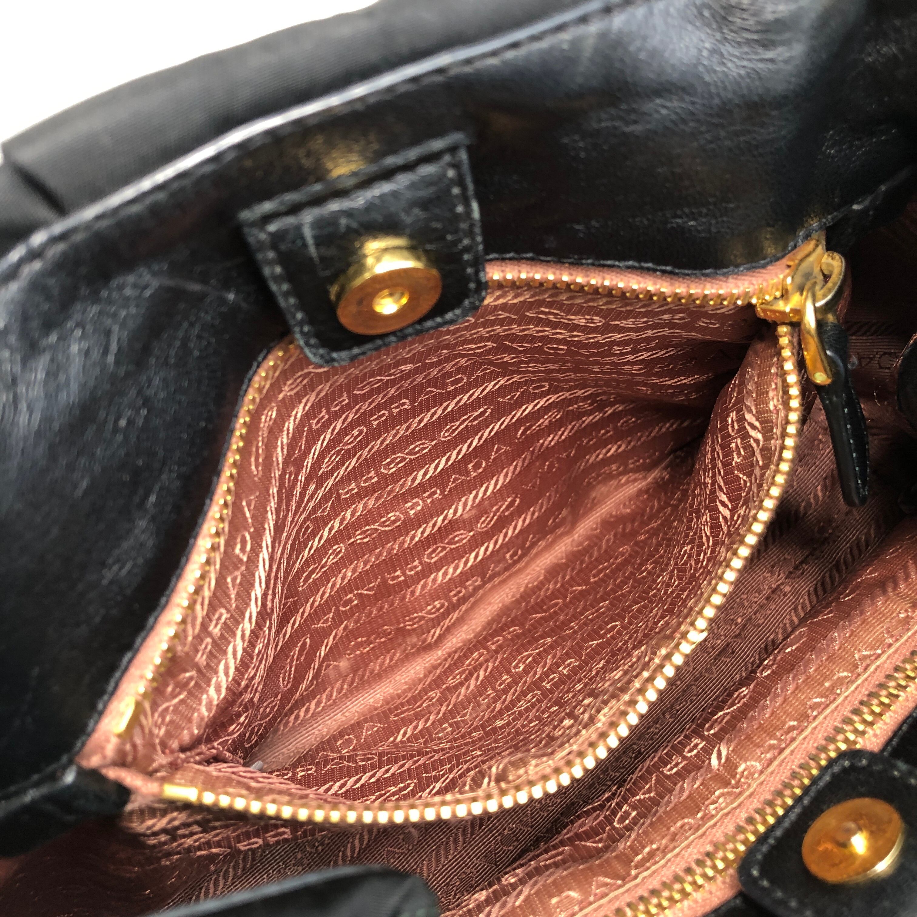 PRADA プラダ ショルダーバッグ ブラック ロゴ リボン ナイロン 2way