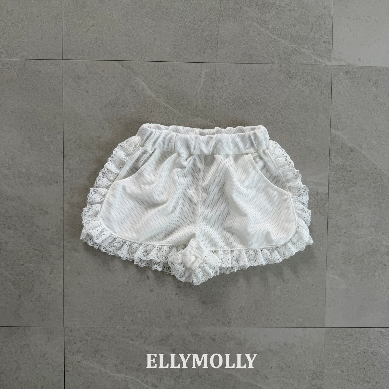 [ELLYMOLLY] Mesh Frill Shorts +fee2 / [엘리몰리] 메쉬프릴반바지