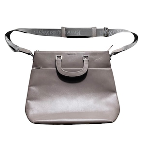 ERMENEGILDO ZEGNA lavender gray leather bag