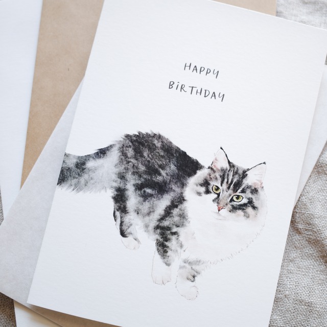 バースデーカード ノルウェージャンフォレストキャット