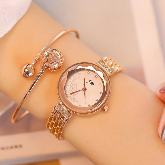 ブランドクォーツレディービジネス腕時計ラインストーン防水女性の腕時計合金革高級大型ダイヤル高級ギフト腕時計