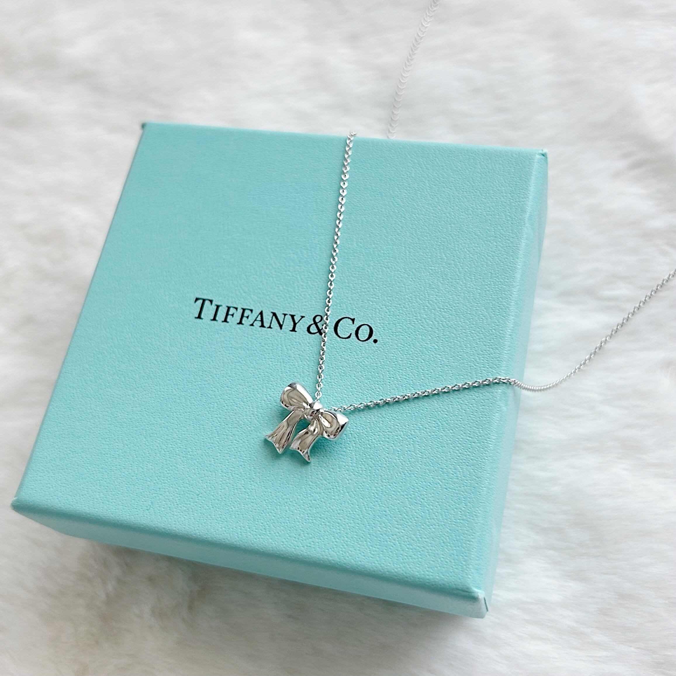 T6032】Tiffany&Co. ribbon necklace/silver925/ティファニー