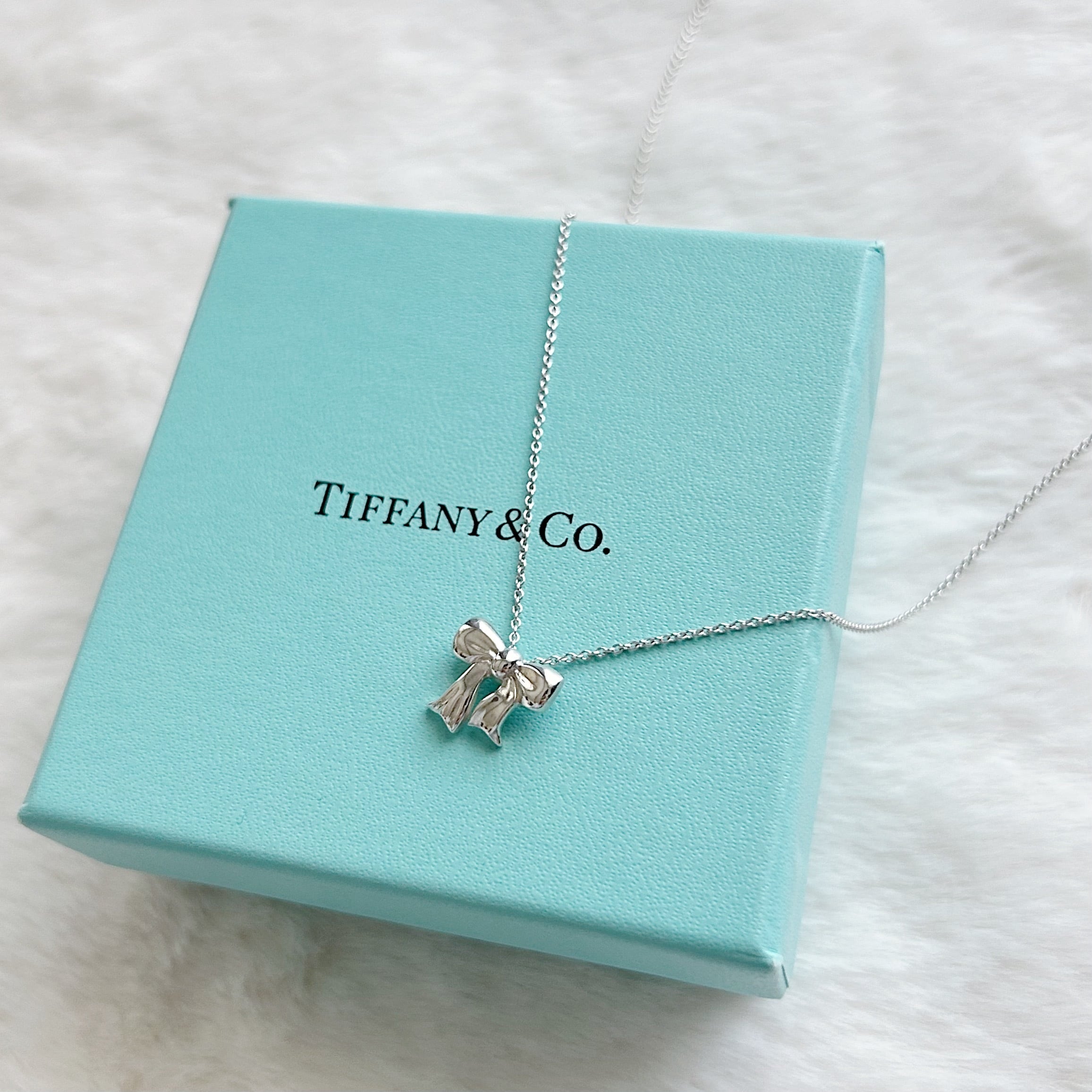 T6032】Tiffany&Co. ribbon necklace/silver925/ティファニー 