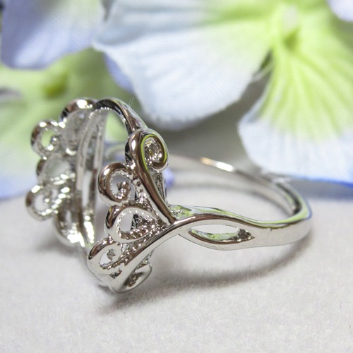 アウトレット銅 15×12㎜ サイドリエール リング台 SV