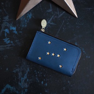 L-shaped zipper fragment case (ORION night blue) pass card mini wallet