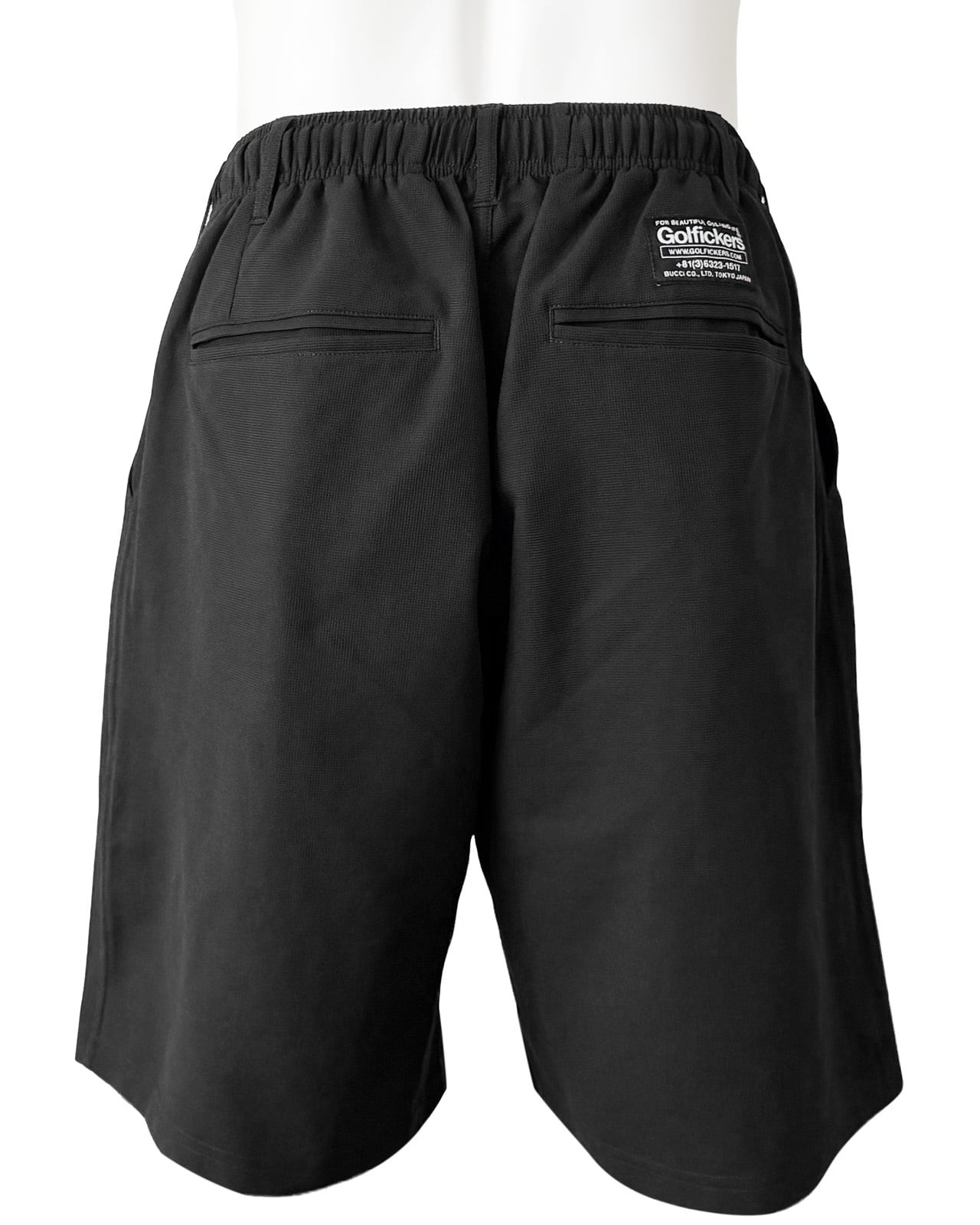 Golfickers HOLE541 ハーフパンツ（黒） HOLE 673] UVカット & COOL ハーフパンツ -Black- | Golfickers