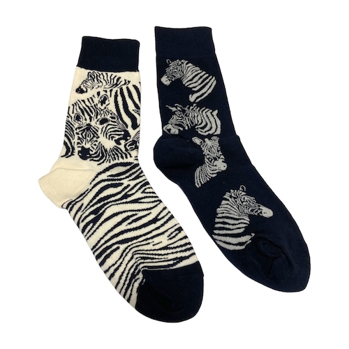 【solmu select】 asymmetry  socks（シマウマ）