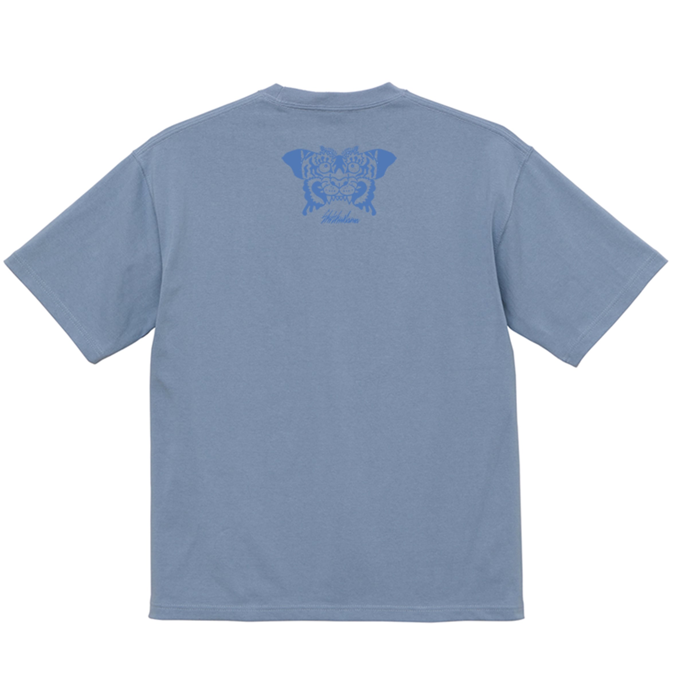 刺繍麻似合ロゴビックシルエットTシャツブルー | SHISHUMANIA ONLINE STORE